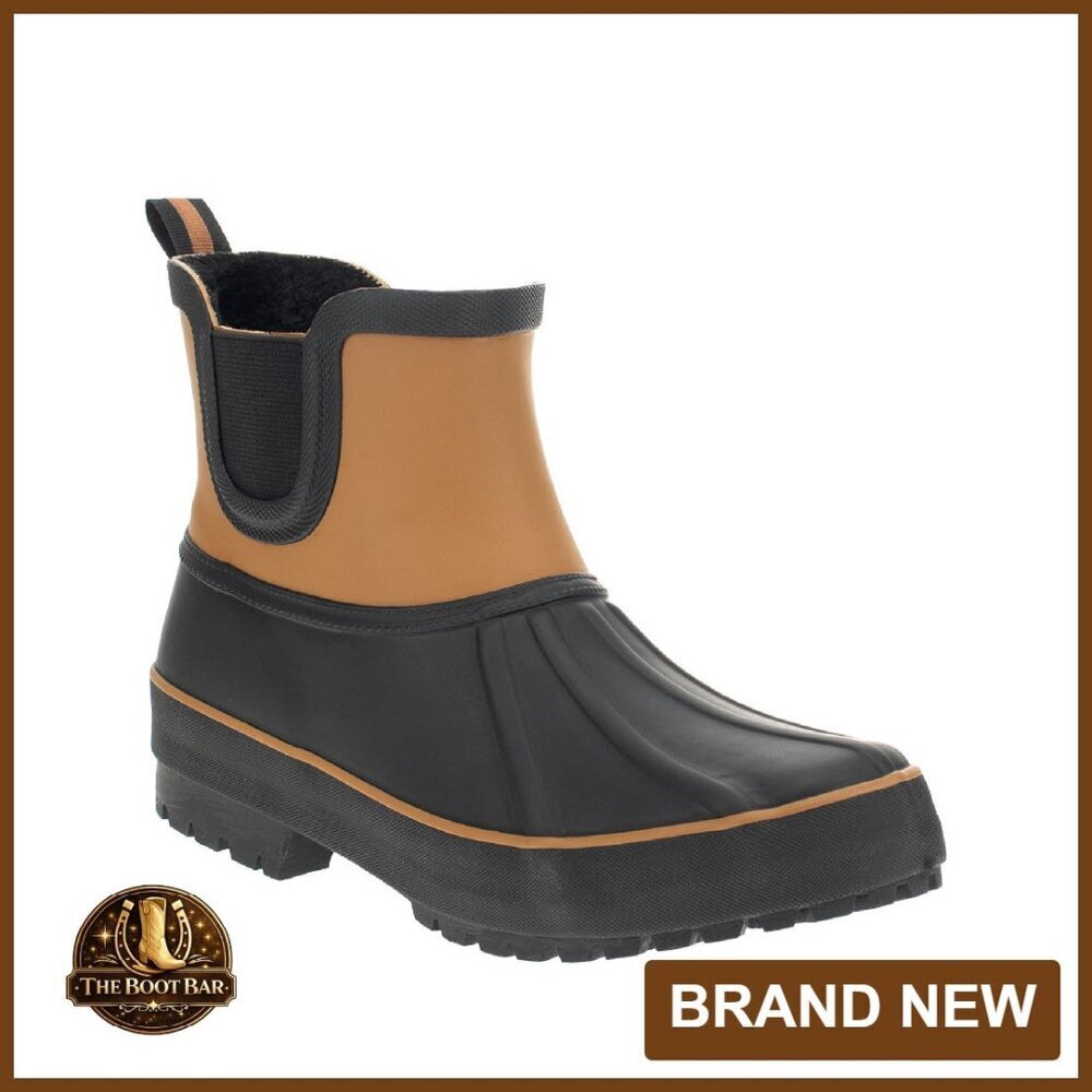 Waterproof Rubber Chelsea Ankle Rain Boots - Memory Foam Insole
